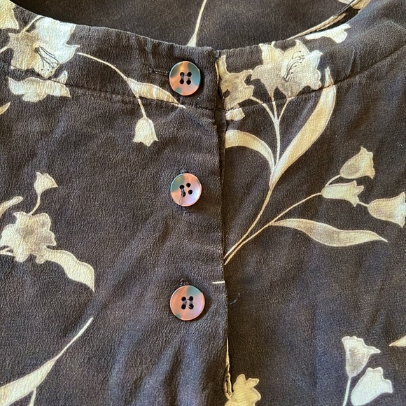 Vintage Jones New York Silk Brown Floral Blouse - Picture 4 of 4